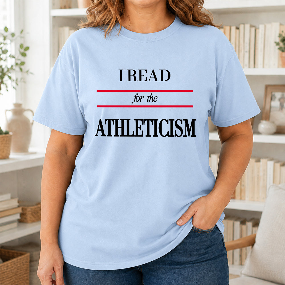 I Read For The Athleticism Softstyle T-Shirt | Book Lover Gift Light Blue