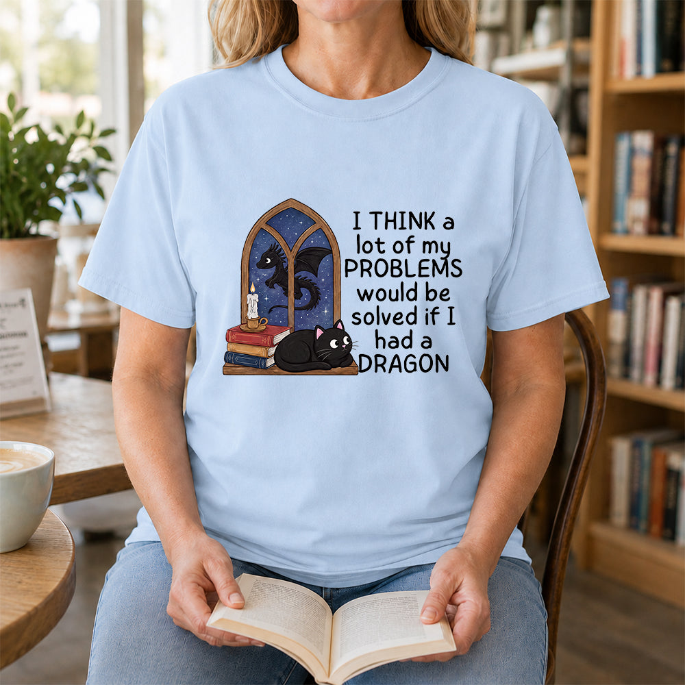 If I Could Have A Dragon Softstyle T-Shirt | Book Lover Gift Light Blue
