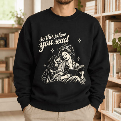 How You Read Rottweiler Softstyle Sweatshirt | Cozy Dog Mom Reader Gift Black