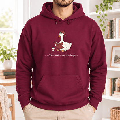 I'd Rather Be Reading Softstyle Hoodie | Christmas Book Lover Gift Maroon
