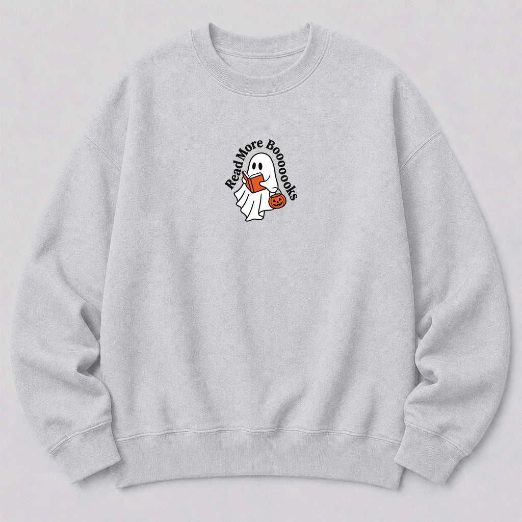 Read More Book Crewneck Sweatshirt | Halloween Reader Gift Sport Grey