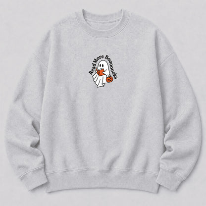 Read More Book Crewneck Sweatshirt | Halloween Reader Gift Sport Grey