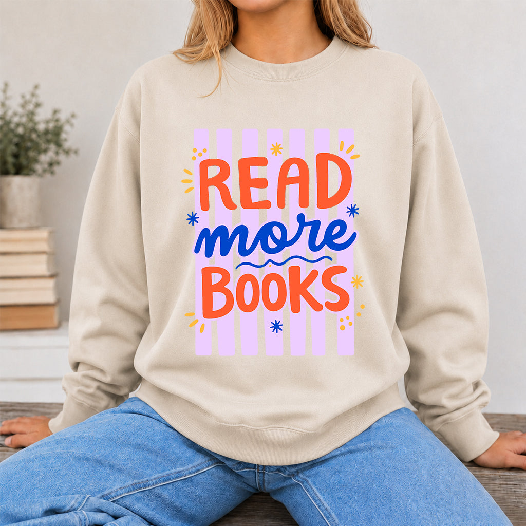 Read More Books Crewneck Sweatshirt | Reader Gift Sand
