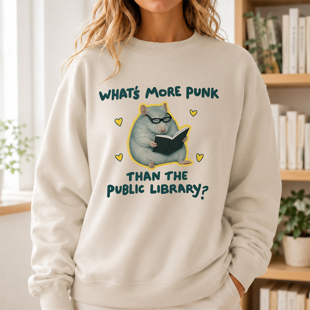 What's More Punk Crewneck Sweatshirt | Reader Gift Sand