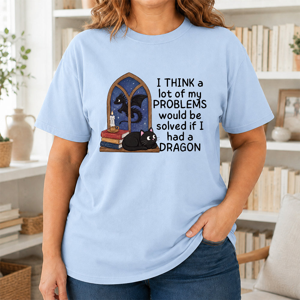 If I Could Have A Dragon Softstyle T-Shirt | Book Lover Gift Light Blue