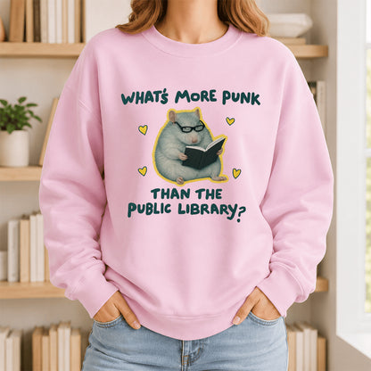 What's More Punk Crewneck Sweatshirt | Reader Gift Light Pink