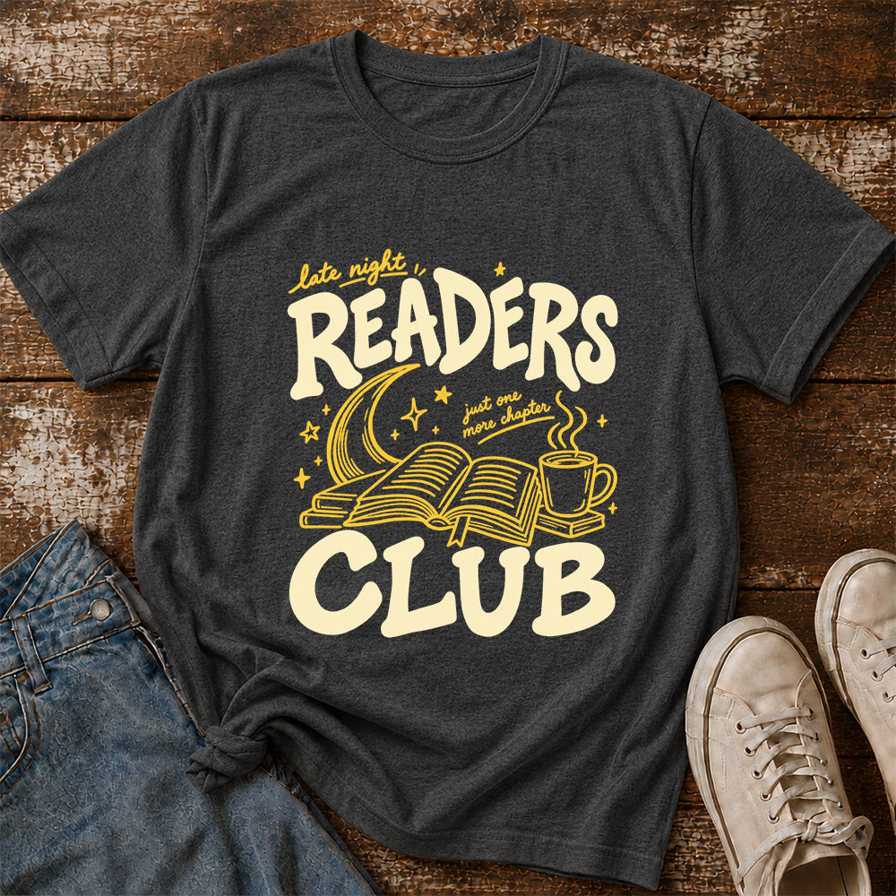 Late Night Readers Club Softstyle T-Shirt | Book Lover Gift Dark Heather