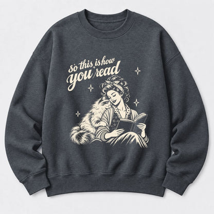 How You Read Ragdoll Softstyle Sweatshirt | Cozy Cat & Book Lover Gift Dark Heather