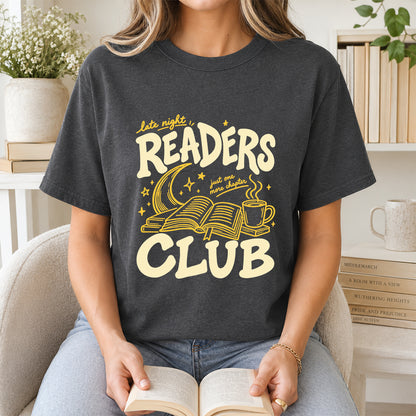 Late Night Readers Club Softstyle T-Shirt | Book Lover Gift Dark Heather