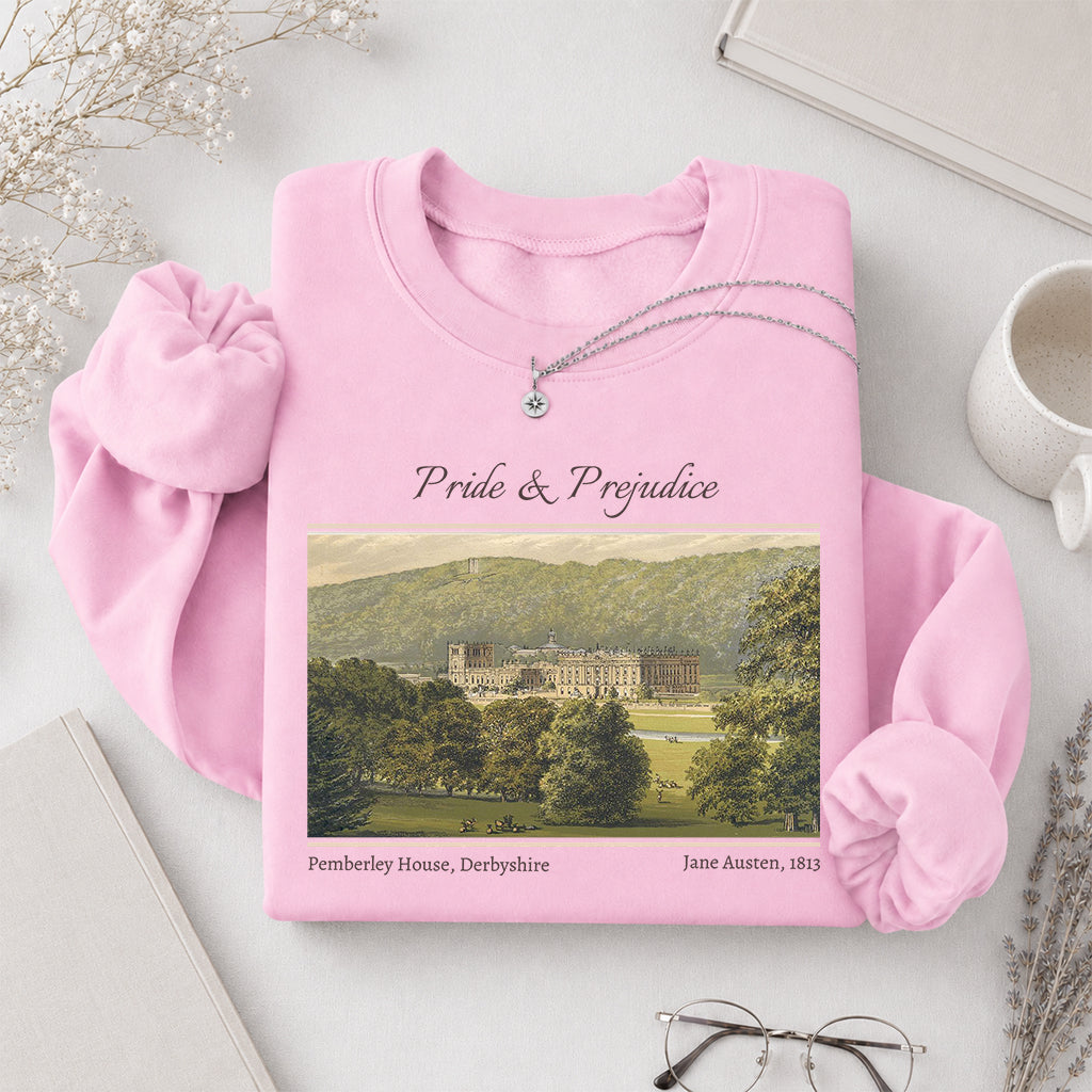 Pride And Prejudice Crewneck Sweatshirt | Reader Gift Light Pink