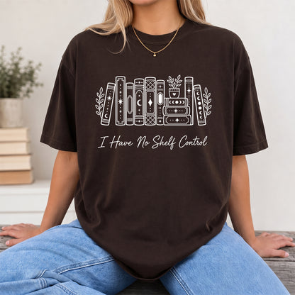 I Have No Shelf Control Softstyle T-Shirt | Book Lover Gift Dark Chocolate