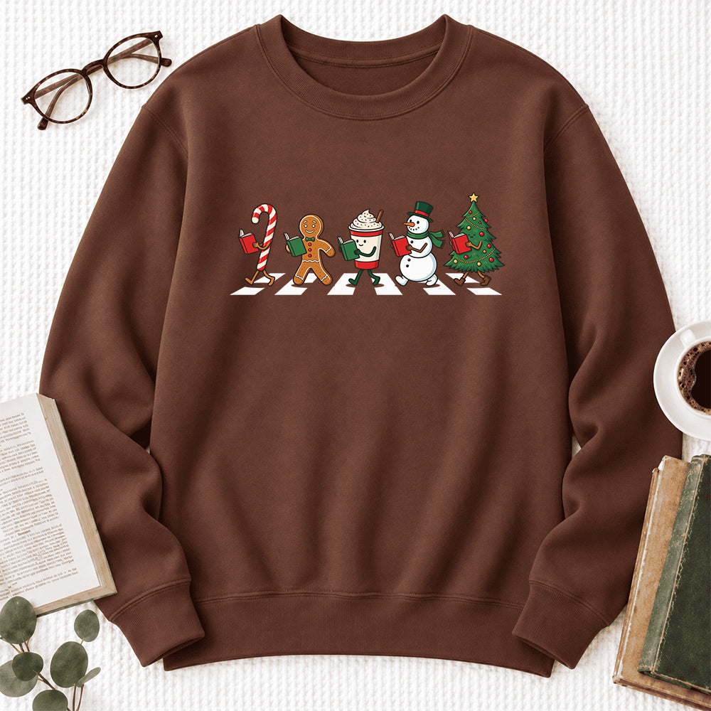 Christmas Reading Parade Softstyle Sweatshirt | Christmas Gift For Readers Cocoa