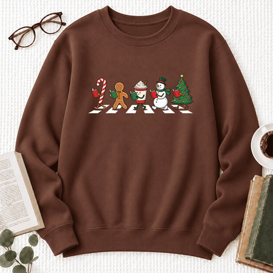 Christmas Reading Parade Softstyle Sweatshirt | Christmas Gift For Readers Cocoa