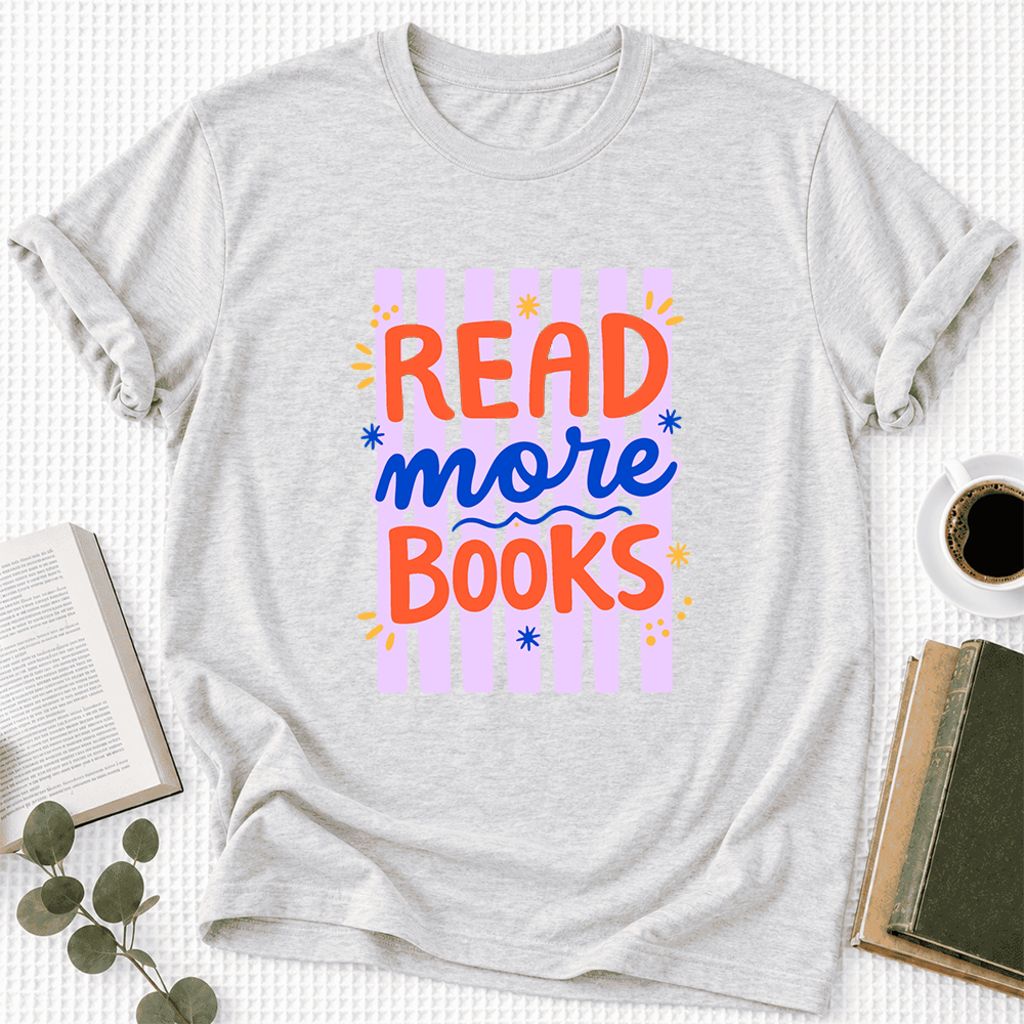 Read More Books Ultra-Soft Cotton T-Shirt | Reader Gift Ash