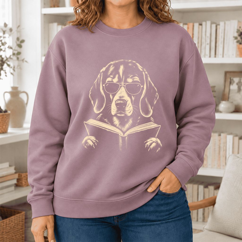 Beagle Reading Book Softstyle Sweatshirt | Dog Mom Reader Gift Paragon