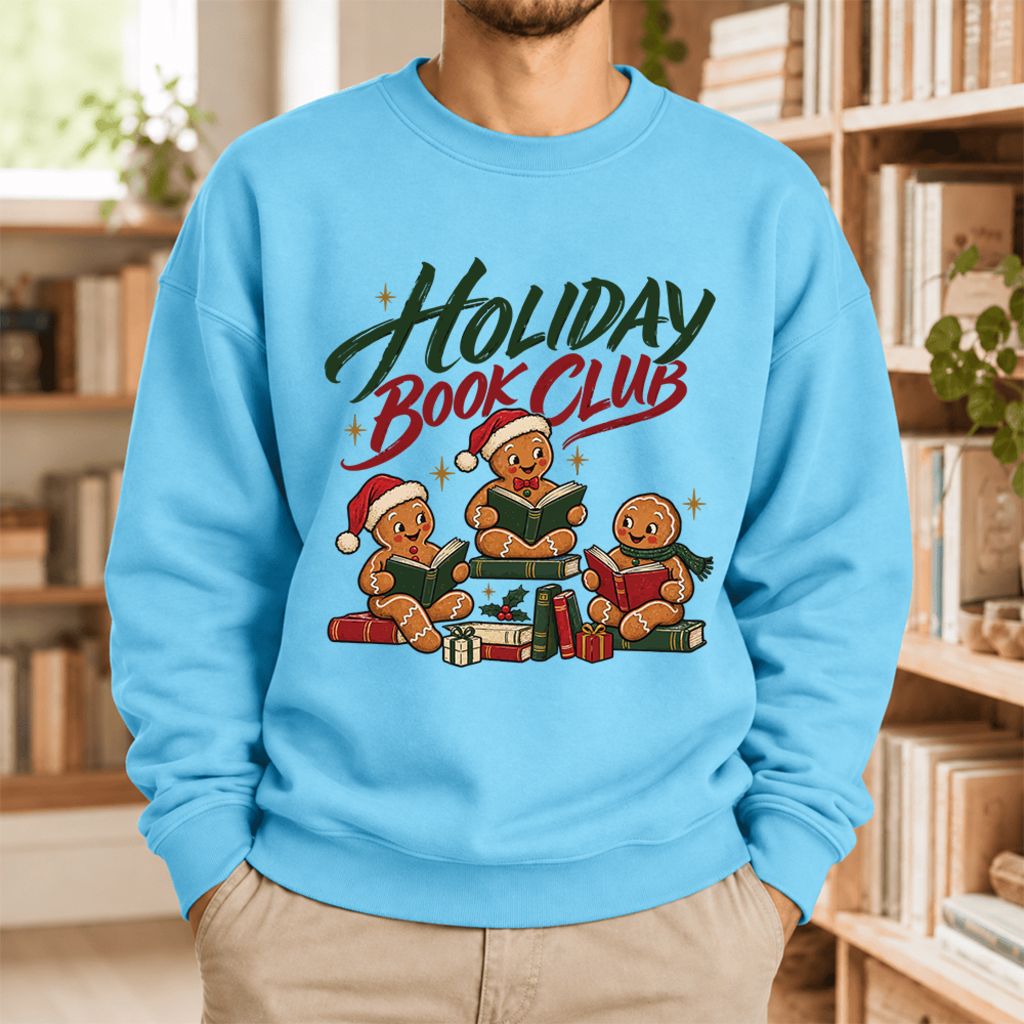 Holiday Book Club Softstyle Sweatshirt | Christmas Book Club Gift Sky