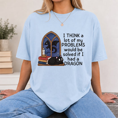 If I Could Have A Dragon Softstyle T-Shirt | Book Lover Gift Light Blue