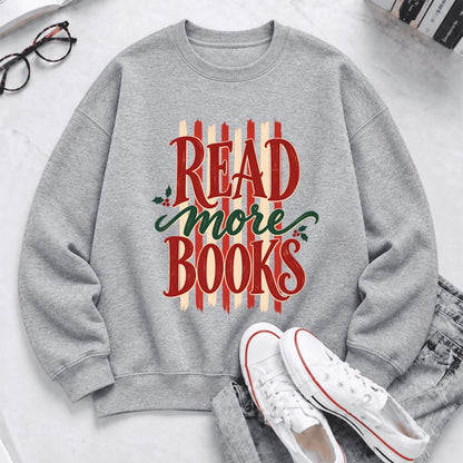 Read More Book Christmas Softstyle Sweatshirt | Christmas Book Lover Gift Sport Grey