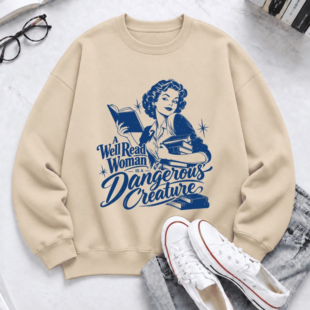 A Well Read Woman Is A Dangerous Creature Softstyle Sweatshirt | Feminist Gift Sand