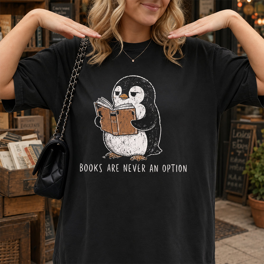 Books Are Never An Option Softstyle T-Shirt | Book Lover Gift Black