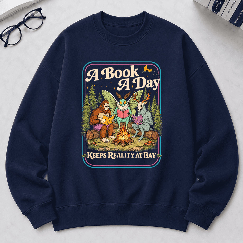 Cryptid Book Club Crewneck Sweatshirt | Reader Gift Navy