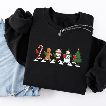 Christmas Reading Parade Softstyle Sweatshirt | Christmas Gift For Readers Black