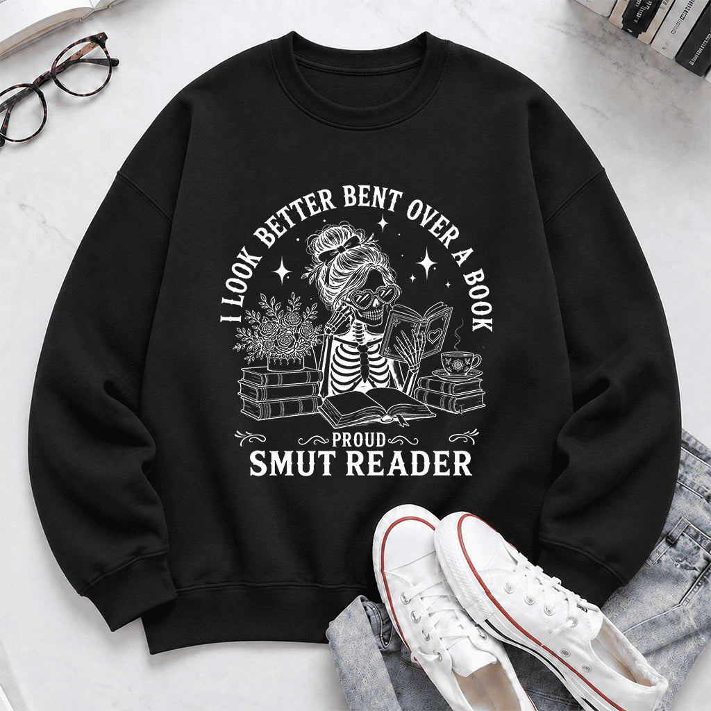 I Look Better Bend Over A Book Crewneck Sweatshirt | Reader Gift Black