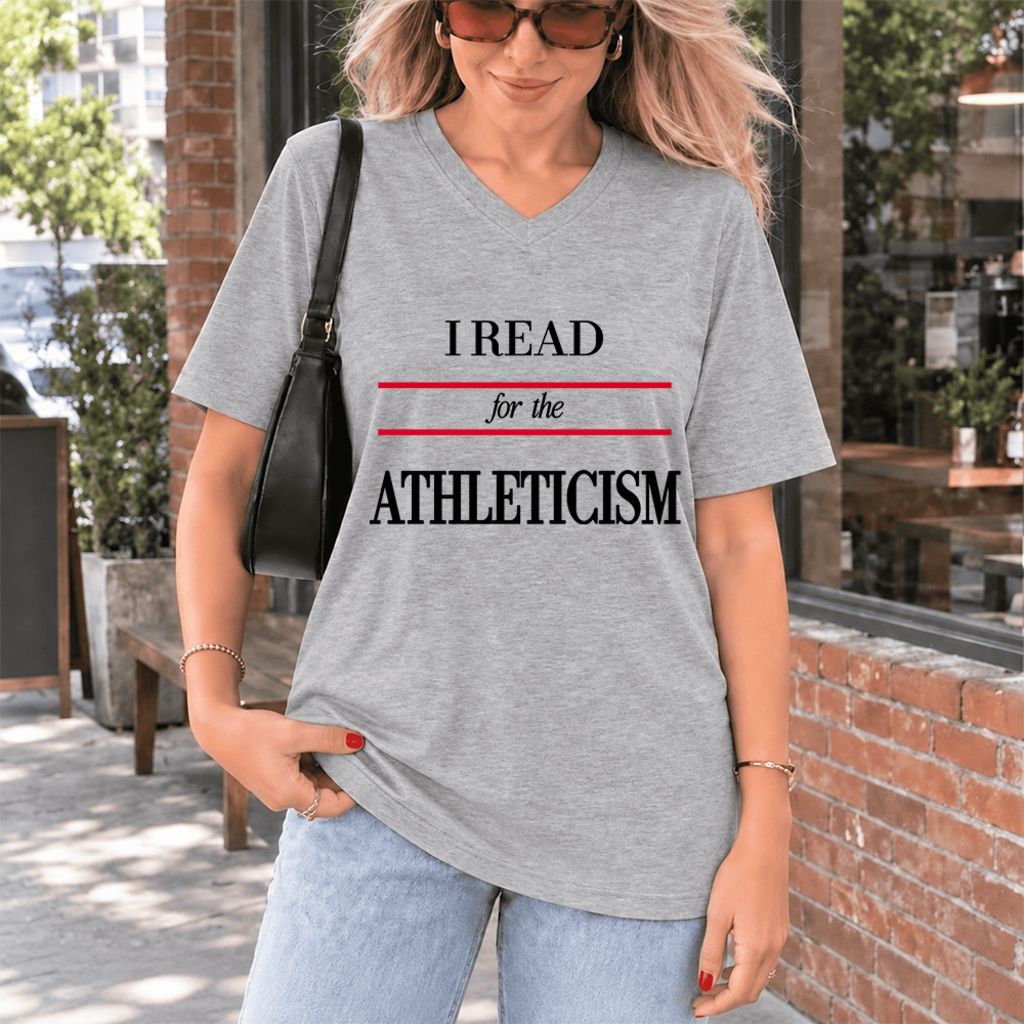 I Read For The Athleticism Ultra-Soft V-Neck | Reader Gift Athletic Heather