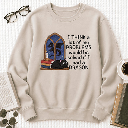 If I Could Have A Dragon Crewneck Sweatshirt | Reader Gift Sand