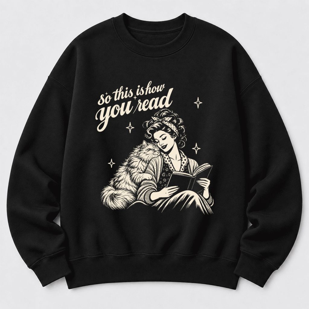 How You Read Persian Softstyle Sweatshirt | Cozy Cat & Book Lover Gift Black