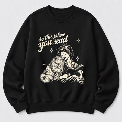 How You Read Persian Softstyle Sweatshirt | Cozy Cat & Book Lover Gift Black