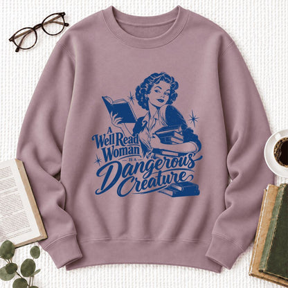 A Well Read Woman Is A Dangerous Creature Softstyle Sweatshirt | Feminist Gift Paragon