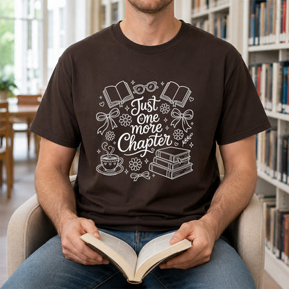 Just One More Chapter Softstyle T-Shirt | Book Lover Gift Dark Chocolate