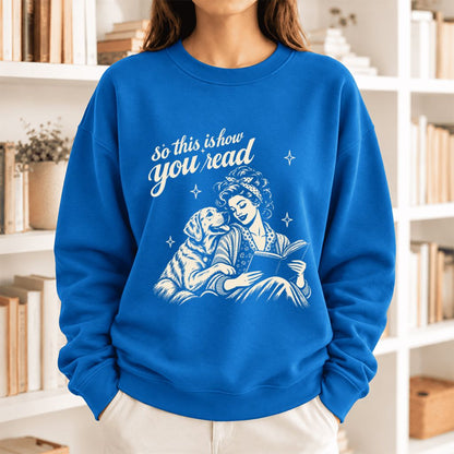 How You Read Labrador Retriever Softstyle Sweatshirt | Cozy Dog Mom Reader Gift Royal