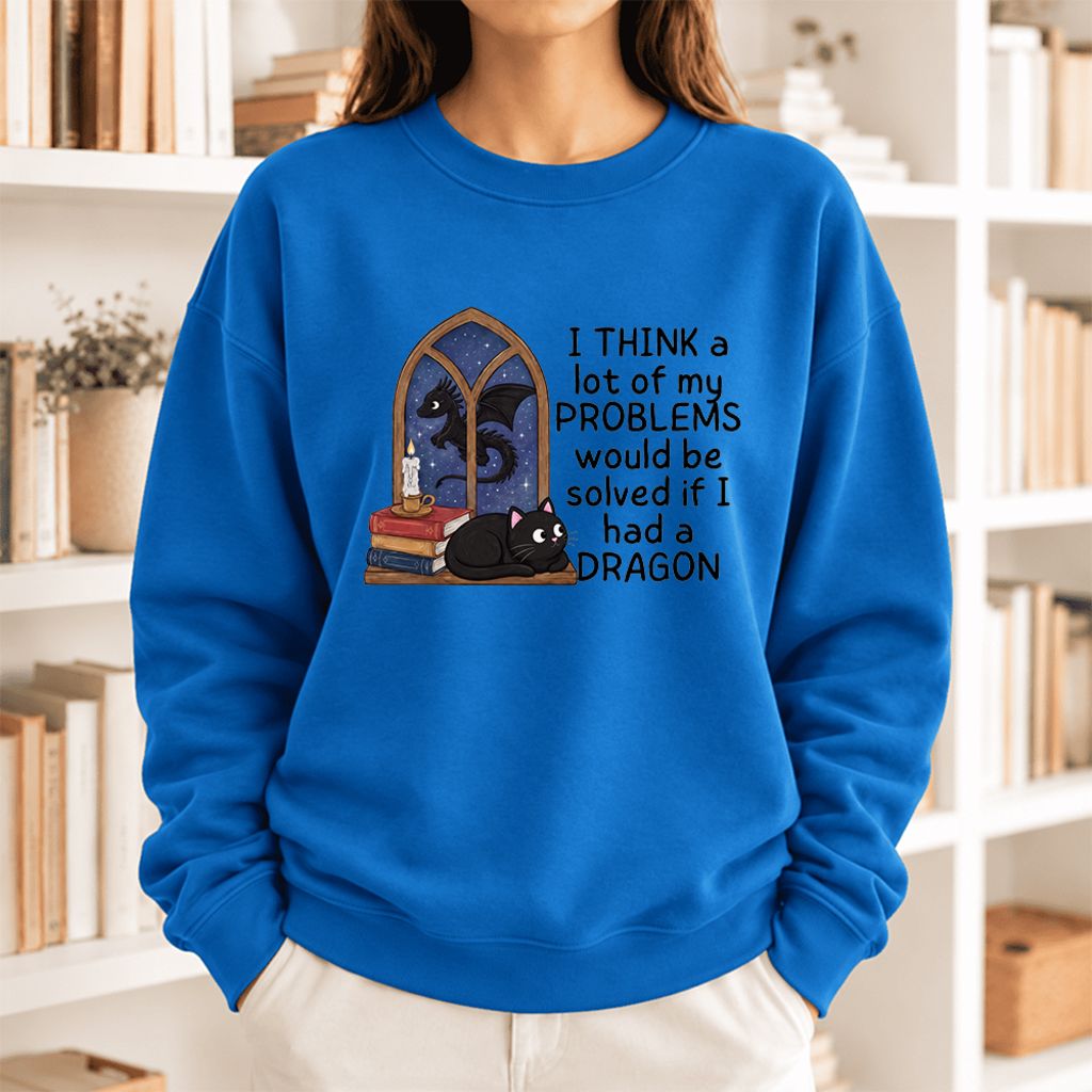 If I Could Have A Dragon Softstyle Sweatshirt | Fantasy Book Lover Gift Royal