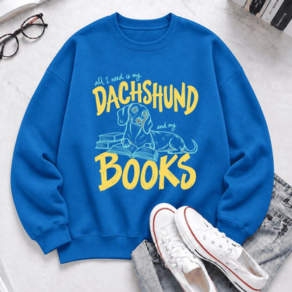 All I Need Is My Dachshund And My Books Softstyle Sweatshirt | Gift Royal
