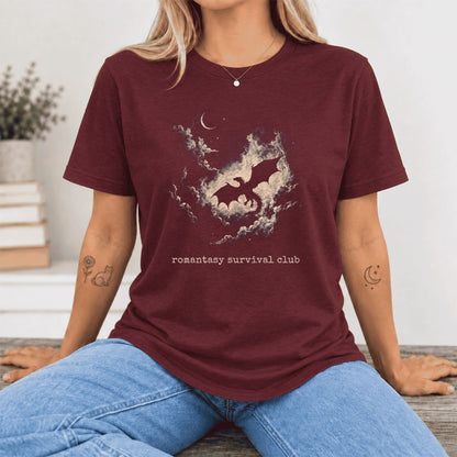 Romantasy Survival Club Ultra-Soft Cotton T-Shirt | Fantasy Book Lover Gift Maroon