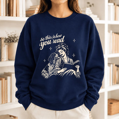 How You Read German Shorthaired Pointer Softstyle Sweatshirt | Cozy Dog Mom Gift Navy