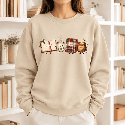 Christmas Cozy Club Softstyle Sweatshirt | Christmas Reader Gift Sand