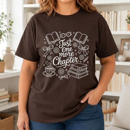 Just One More Chapter Softstyle T-Shirt | Book Lover Gift Dark Chocolate
