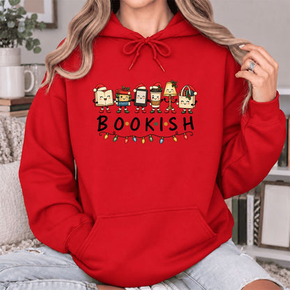 Christmas Bookish Things Softstyle Hoodie | Christmas Gift For Readers Red