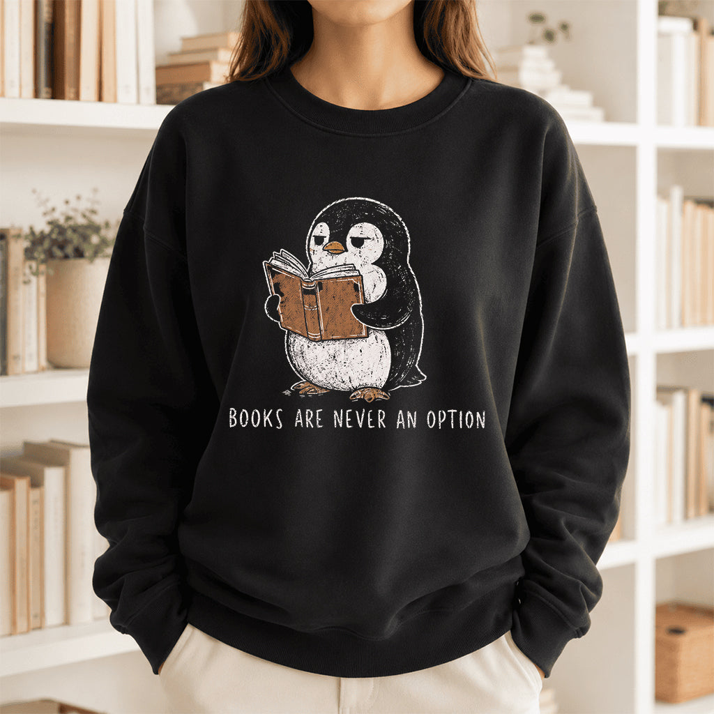Flight Was Never An Option Crewneck Sweatshirt | Reader Gift Black