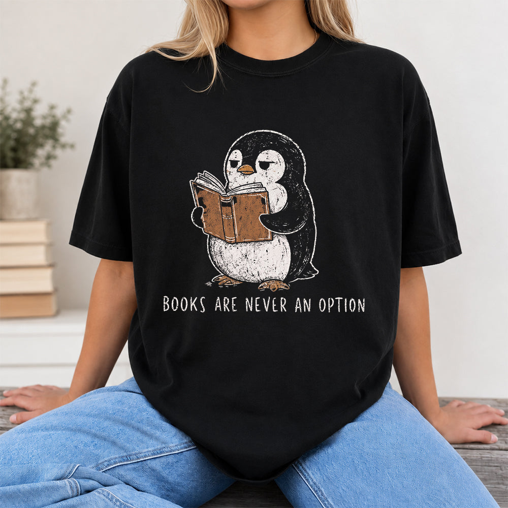 Books Are Never An Option Softstyle T-Shirt | Book Lover Gift Black