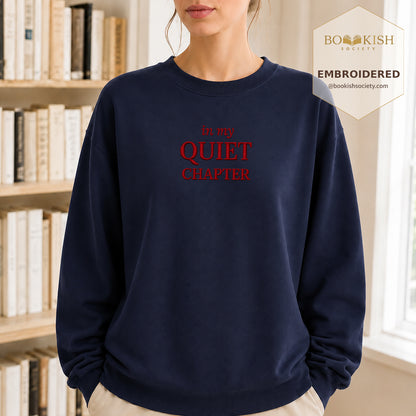 In My Quiet Chapter Embroidered Sweatshirt | Reader Gift Navy