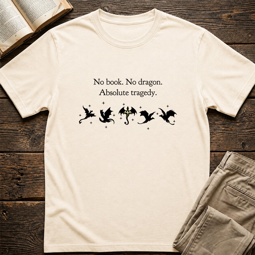No Book No Dragon Softstyle T-Shirt | Book Lover Gift Natural