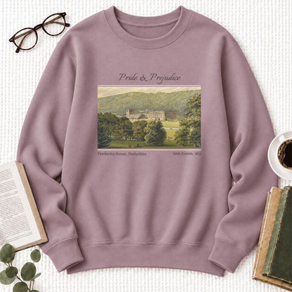 Pemberley House Pride And Prejudice Softstyle Sweatshirt | Classics Book Lover Gift Paragon