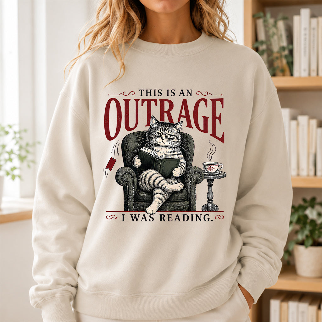This Is An Outrage Crewneck Sweatshirt | Reader Gift Sand