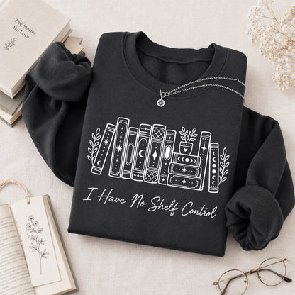 I Have No Shelf Control Crewneck Sweatshirt | Reader Gift Dark Heather