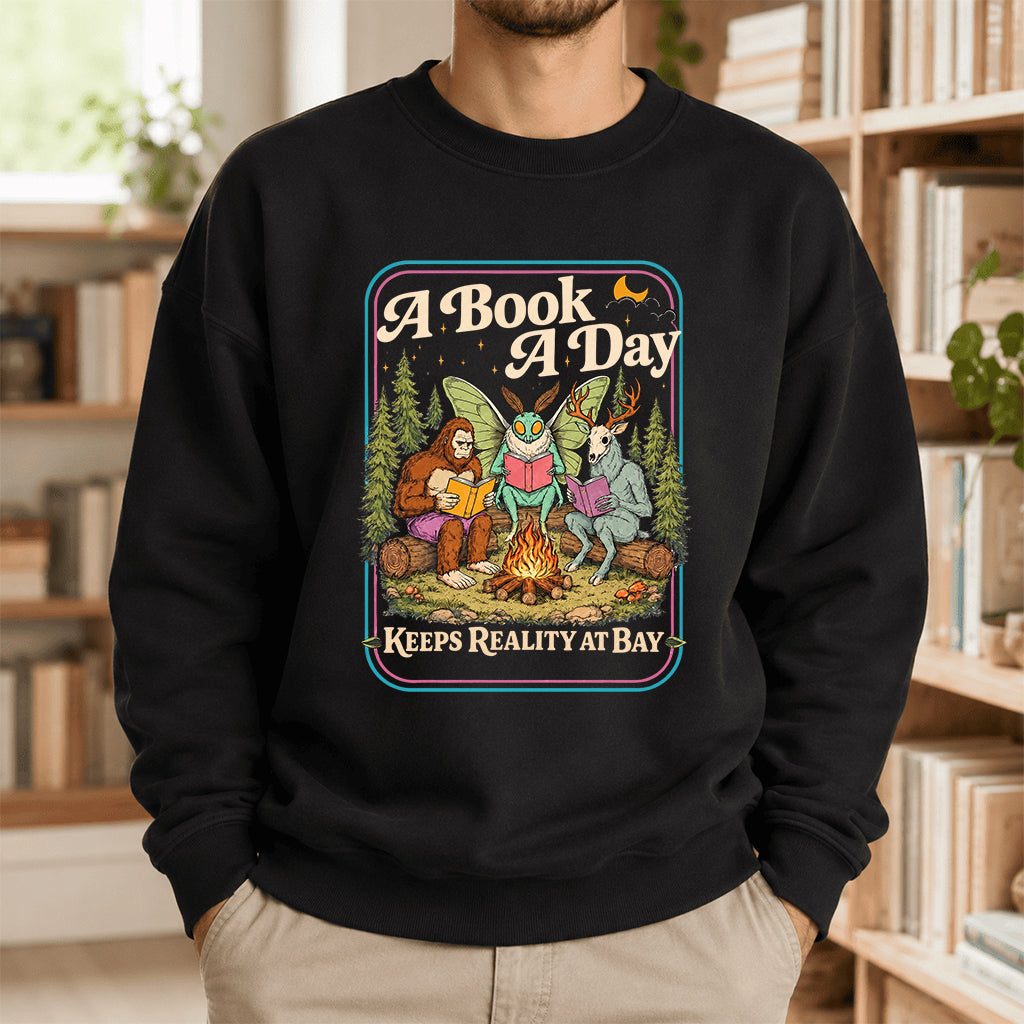 Cryptid Book Club Crewneck Sweatshirt | Reader Gift Black