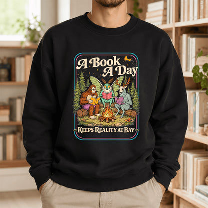 Cryptid Book Club Crewneck Sweatshirt | Reader Gift Black